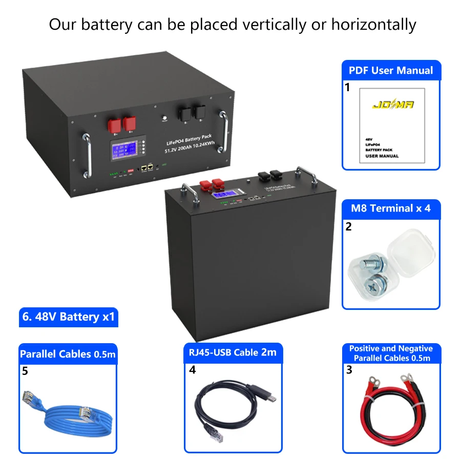 LiFePo4-家庭用エネルギー貯蔵用リチウム電池,48V, 200Ah, 100Ah, 300Ah, 5kwh,10kwh,15kwh,rs485缶,16s,200a,bms