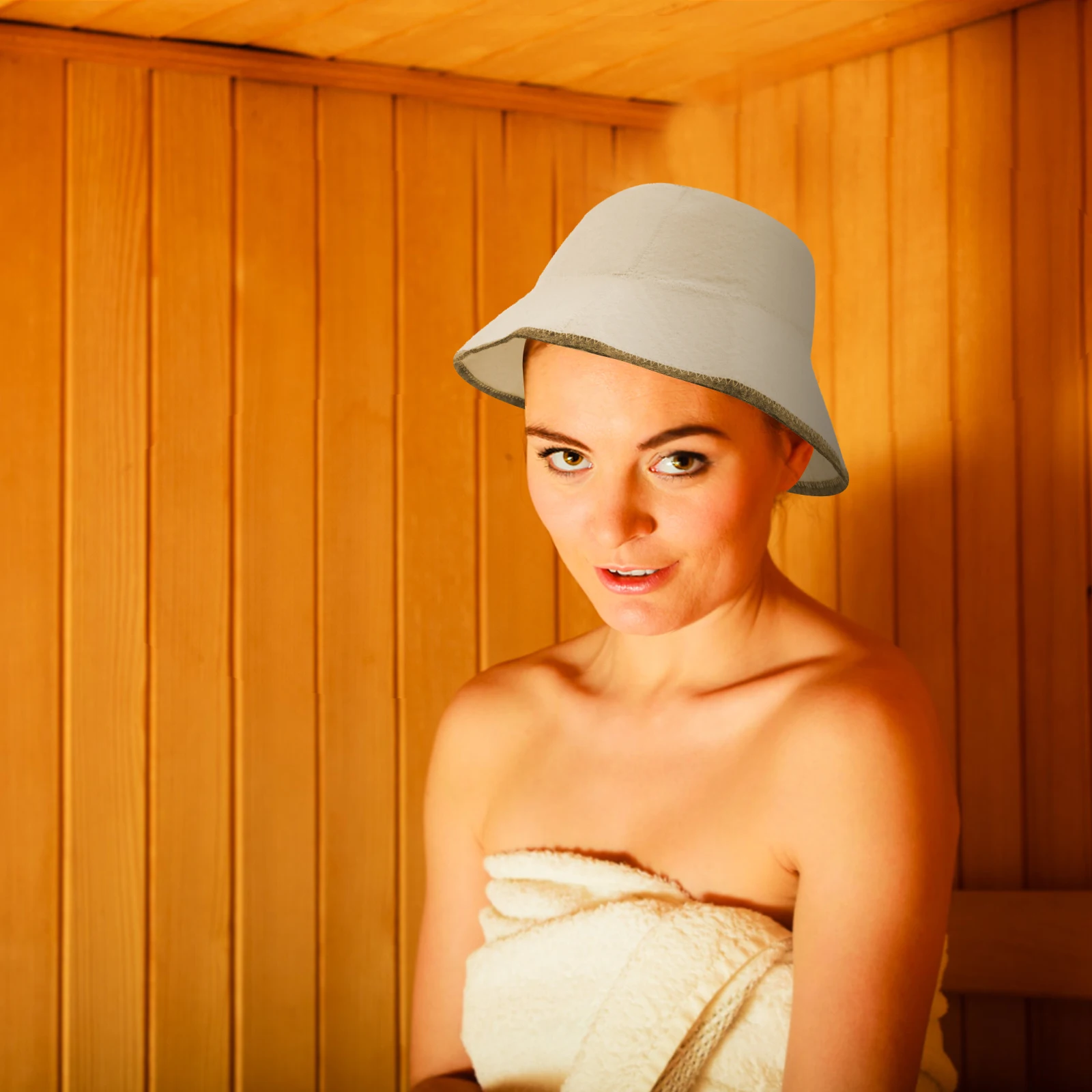 

Shower Cap Wool Sauna Hat Women's Has Felt Organic Hats Absorbent Heat Insulation