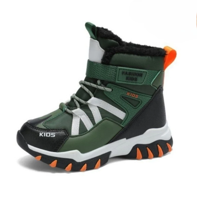 

Boy Girls Snow Boot High Top Sneakers Thick Plush Warm Hiking Shoes Outdoor Anti Slip Sport Shoe Kids Sneaker Climbing Trainers