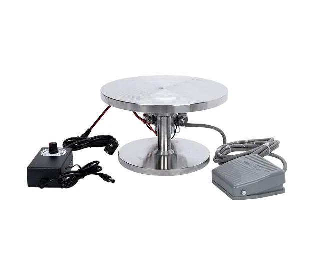 Stainless Steel Electric Pottery Wheel Rotary Turntable for Coil Throwing Gilding Detailing Automatic Spinning