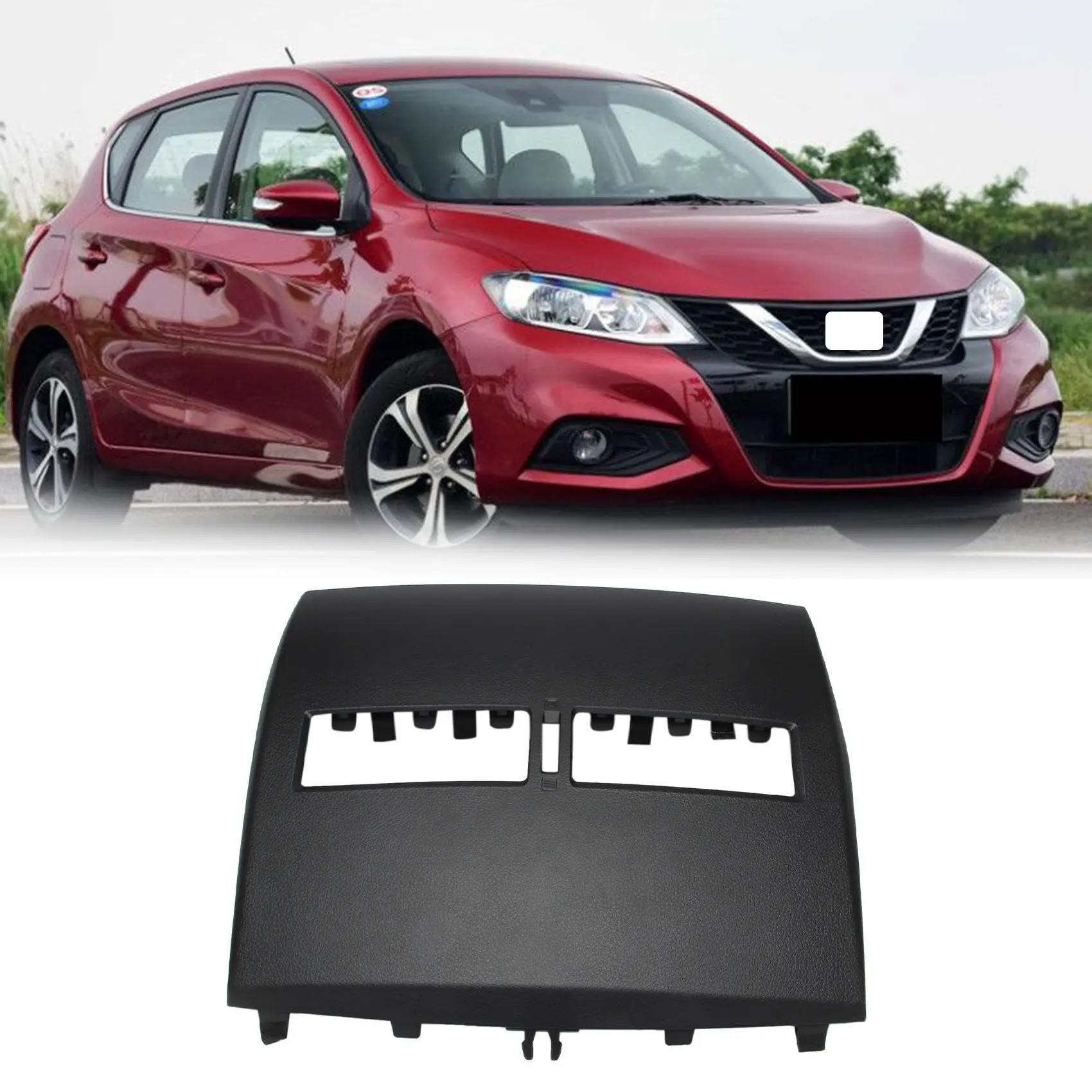 Car Air Conditioner Outlet Finisher-Instrument Panel Air Conditioning Vents Cover Shell for Nissan Tiida 2005-2011 Black