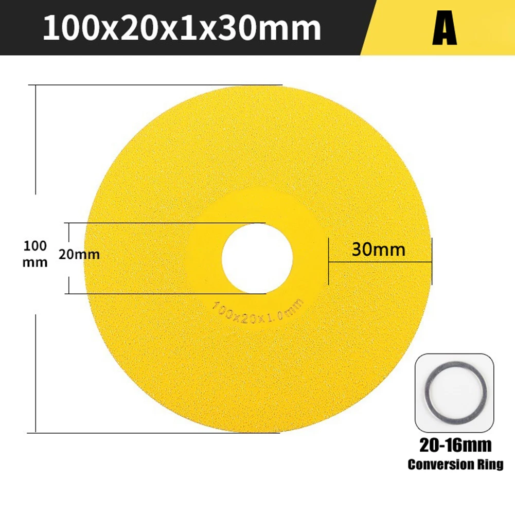 Manganese Steel + Emery Cutting Discs GrindingWheel Ceramic Diamond Jade 100×20×1mm For:Smooth Cutting Chamfering