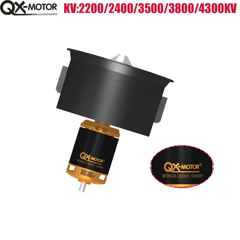 QX-MOTOR 64mm 12 Blades EDF Duct Fan 3s 4s 6s QF2822 2200KV 2400KV Brushless Motor for DIY RC Accessories Parts