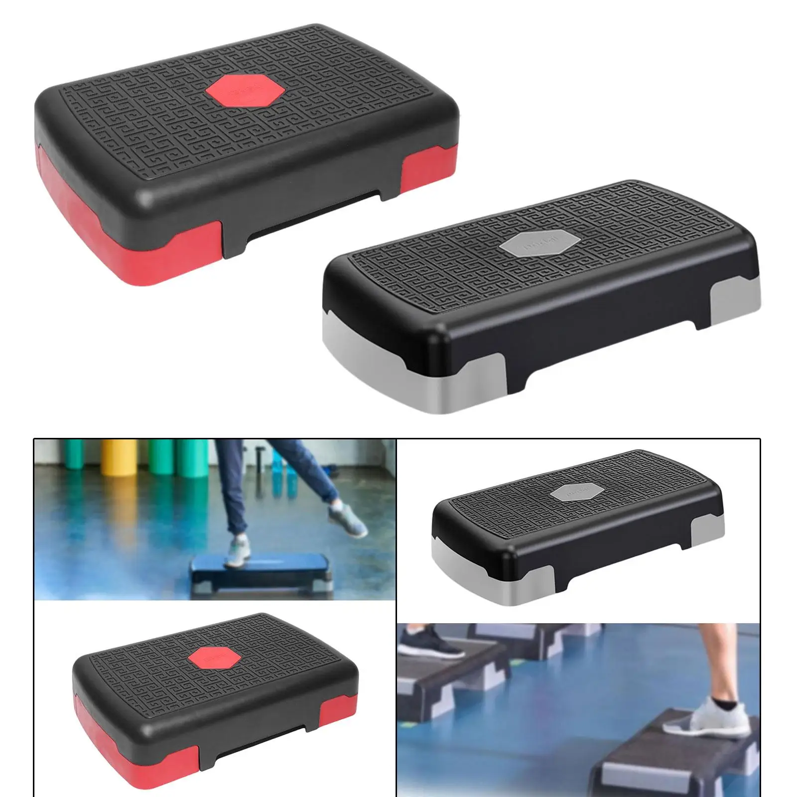 

Aerobic Exercise Step Adjustable Training Nonslip for Kids Adults with Riser