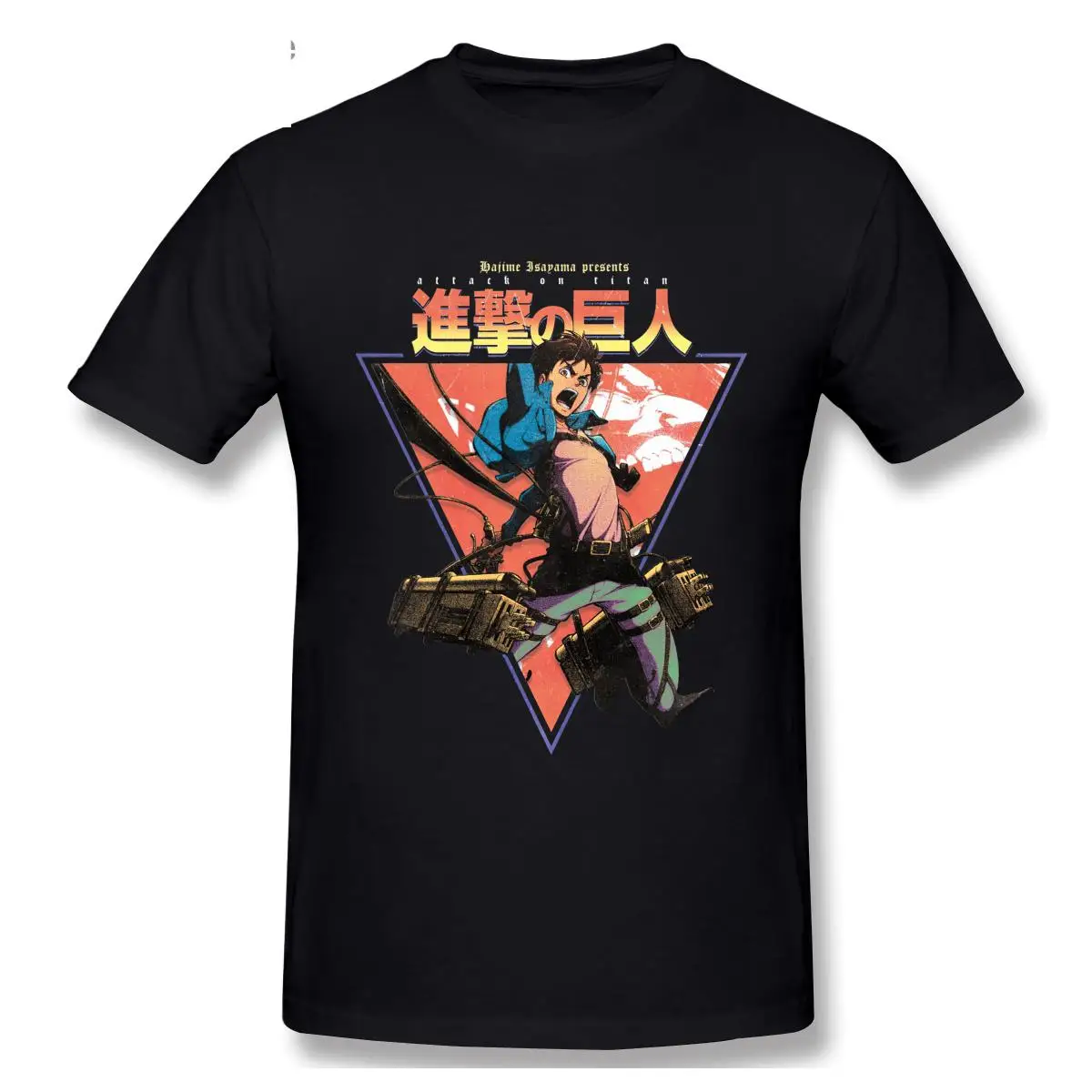 進撃の巨人-シンゲキノキョウジン-アニメ-tシャツ-メンズ-長袖-厚手カラー-ヘンリーカラー-tシャツ-若者向け-a