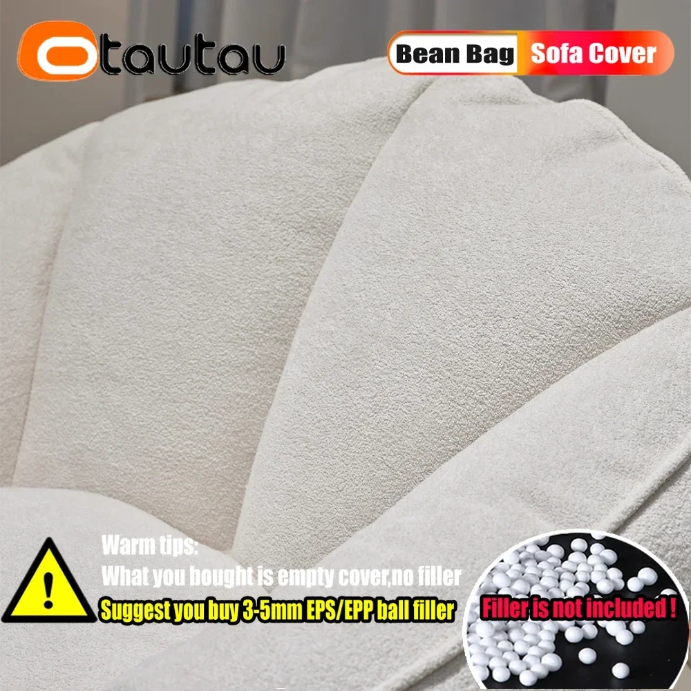 OTAUTAU Bean Bag Pouf Cover Without Filler Outdoor Waterproof Beanbag Chair Puff Ottoman Salon Garden Beach Sofa Bed Sac SF116