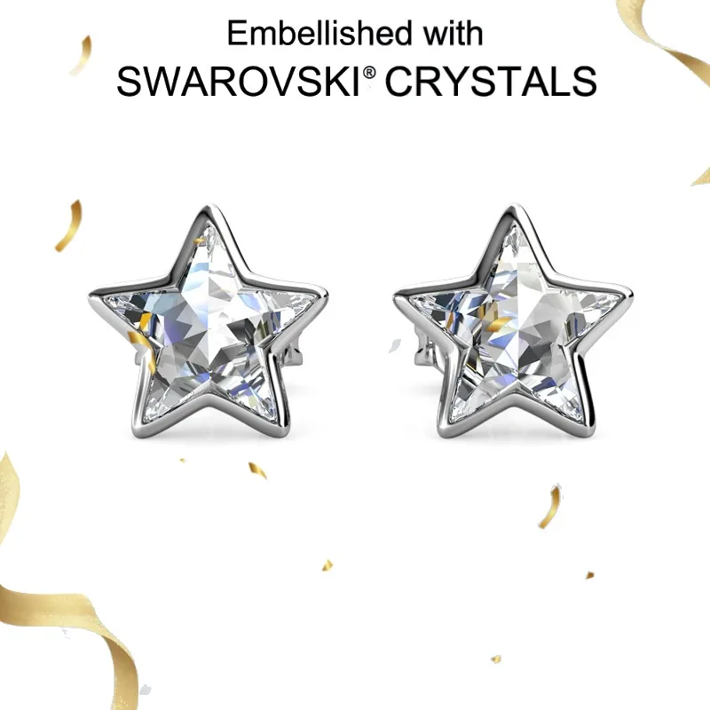

Daisini 925 Sterling Silver Star Stud Earrings with Swarovski Crystal for Women Elegant Fine Jewelry Trendy Gift Idea 2025