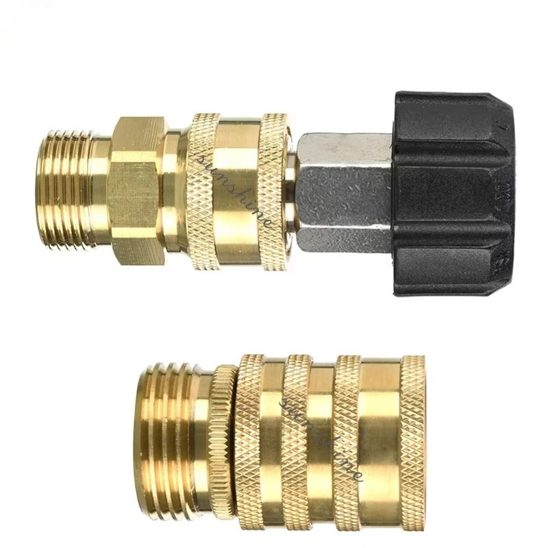 Garden Hose Parts 9 Sets Pressure Washer Adapter Quick Disconnect Kit M22 to 3/8 Inch Quick Connect 3/4 Inch to Quick Release