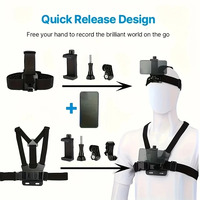 All-in-One 9pcs Action Camera Kit Head Strap Chest Strap Mount Adjustable for GoPro Phone Osmo Enhanced Stability Versatility