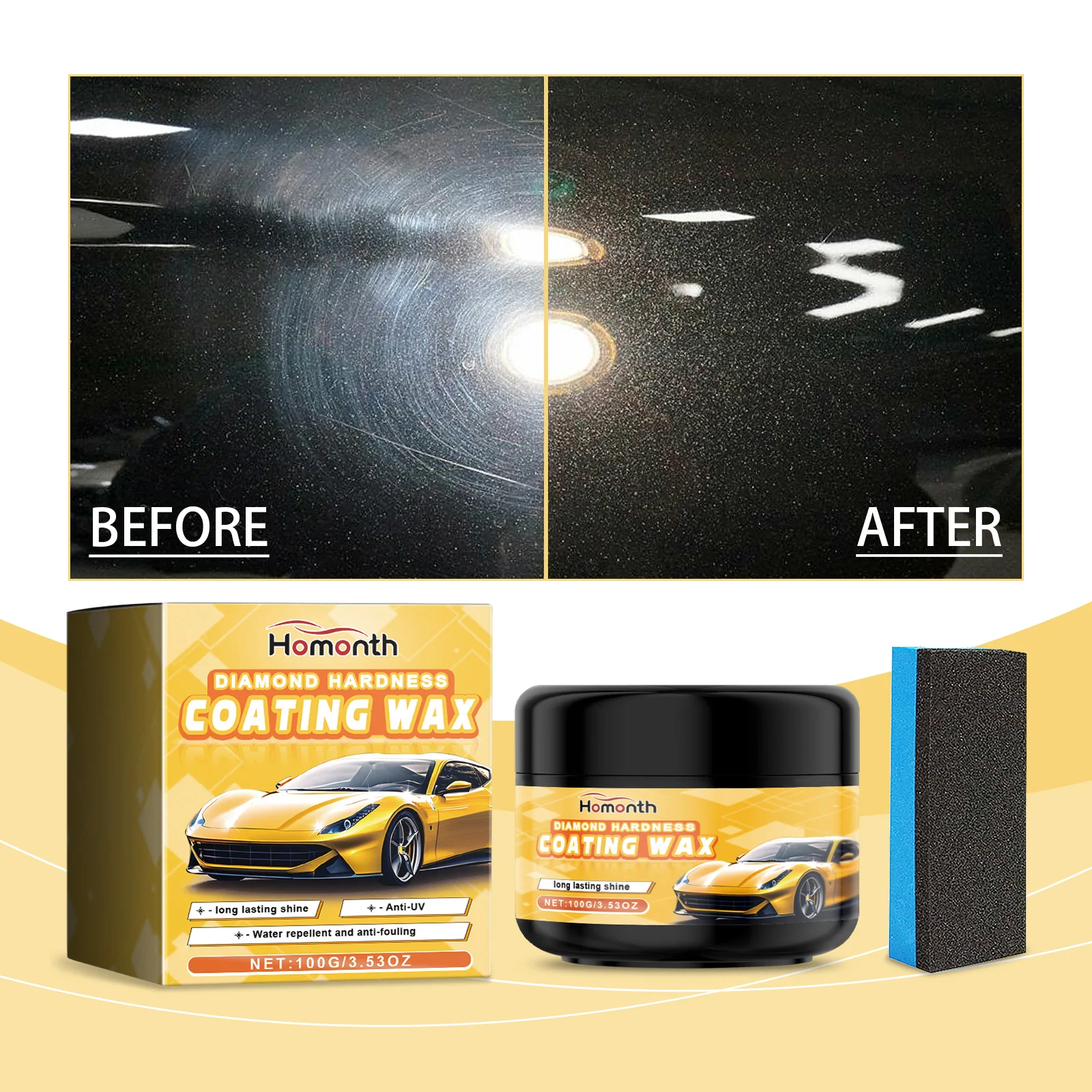 Homonth car polishing wax Car plating crystal coating car paint polishing maintenance polishing waxing refurbished wax