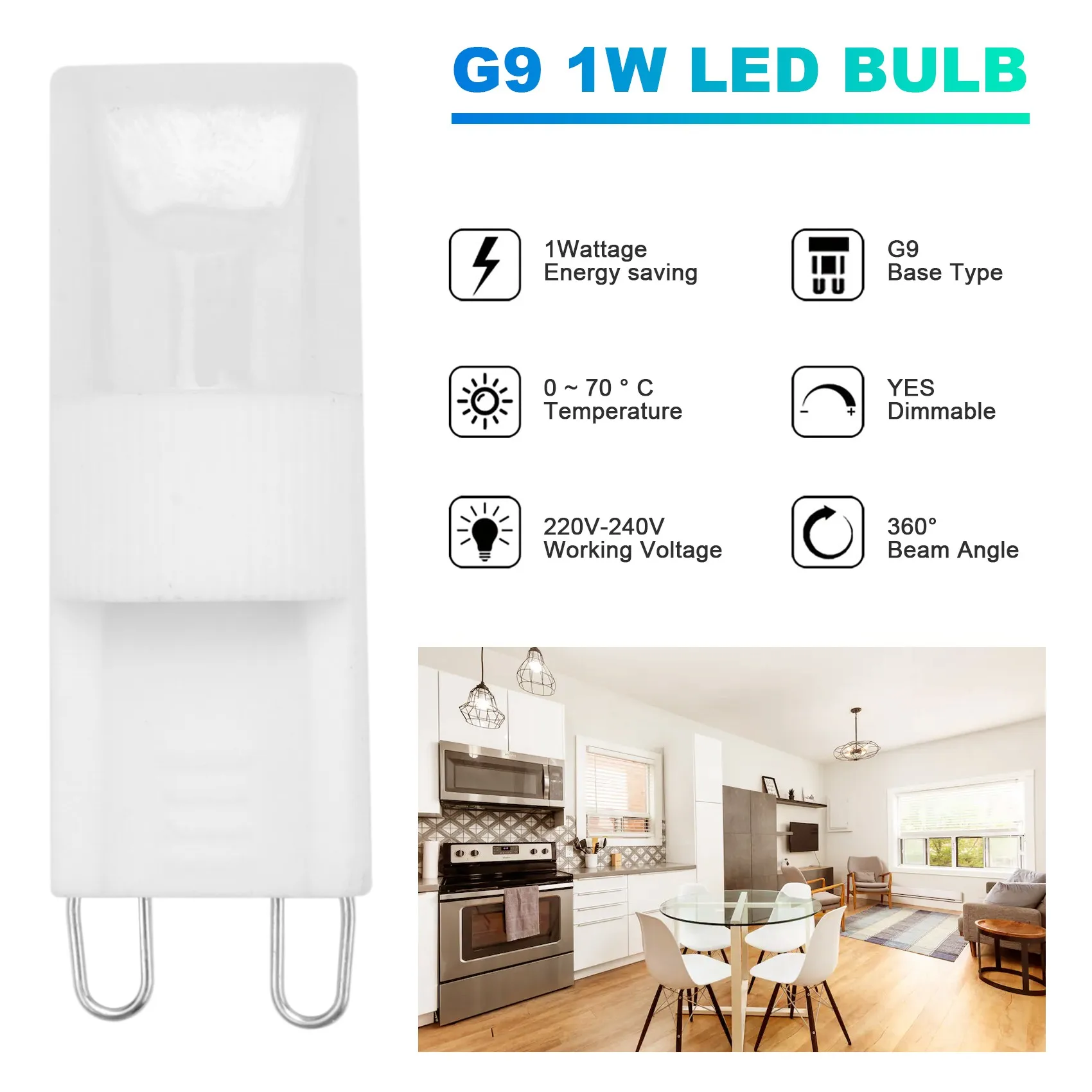 G9 warm white LED Bulb Lamp Light High Power Projector 1W AC 220-240V HOT