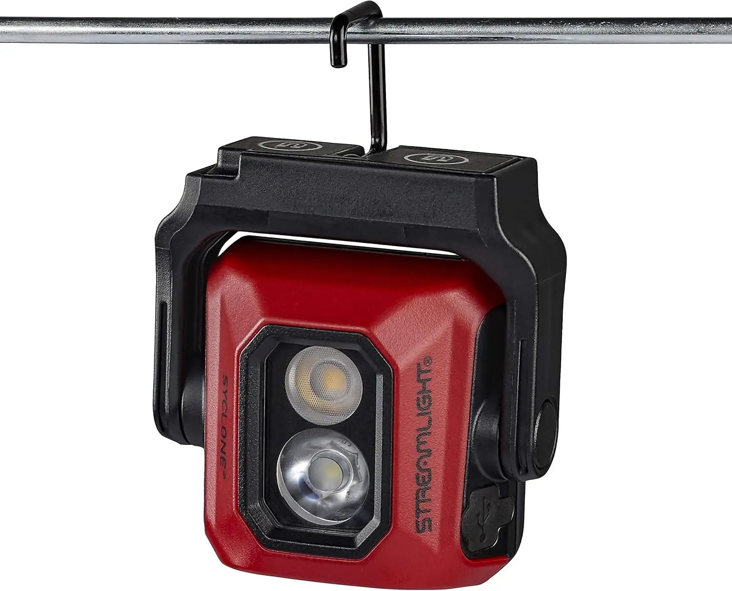 61510 Syclone 400-Lumen USB Rechargeable Multi-Function Compact Work Light, Red