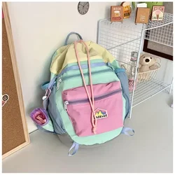 New Nylon Zipper Large Capacity Casual Fashion Backpacks 2024 High Quality Versatile Youth Western Style Sweet School Bags