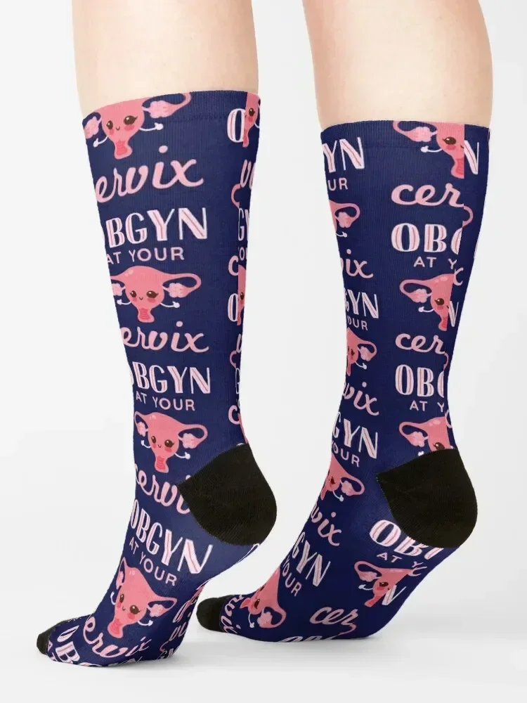 OBGYN At Your Cervix Socks Antiskid soccer colored New year's cotton Socks Ladies Men's