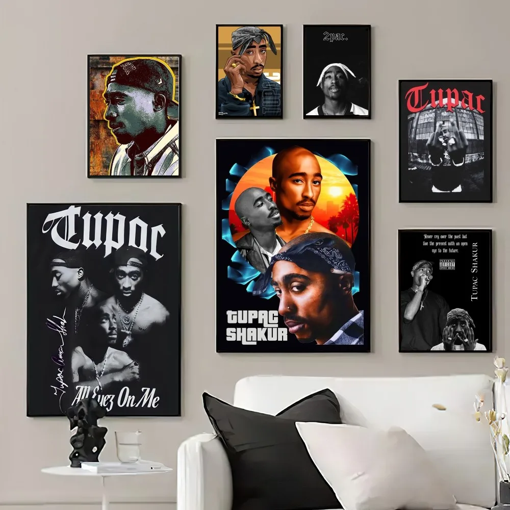 Rapper T-Tupac Shakur 2pac  Poster Prints Wall Pictures Living Room Home Decoration