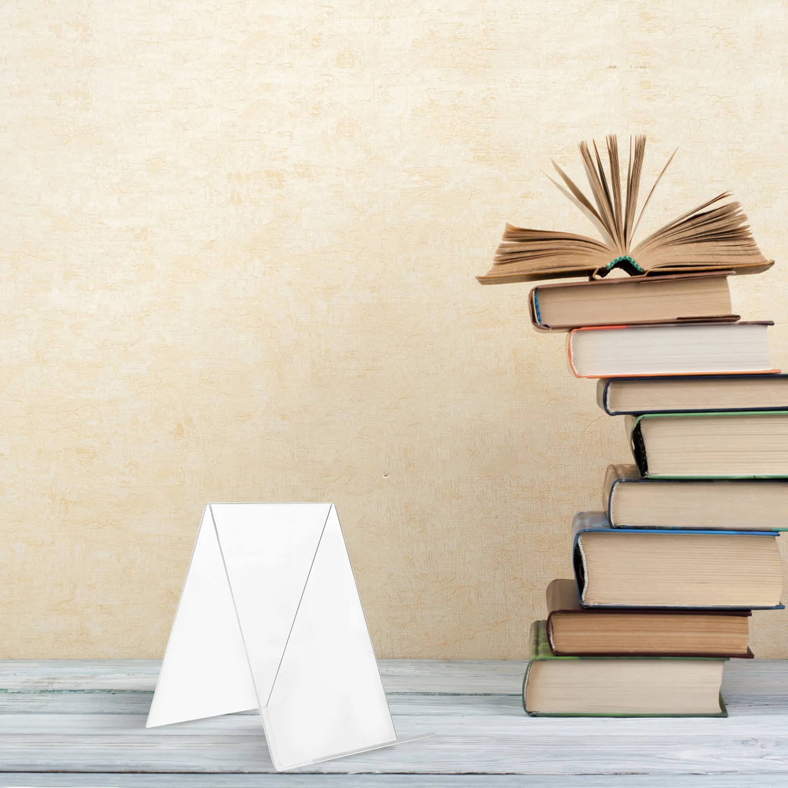 

1Pcs Transparent Acrylic Book Rack Clear Desktop Bookshelf Simple Book Stand for Bookstore Office Display Holder