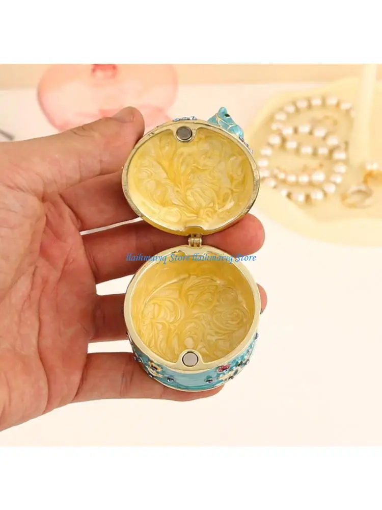 573B 7cm Tall Enamel Gemstones Box For Home Decors And Gift Giving
