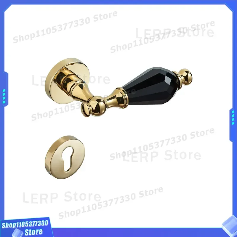 Silent Magnetic Split Door Lock Handle European Zinc Alloy Crystal Bedroom Light Luxury Room Door Hardware Modern Design