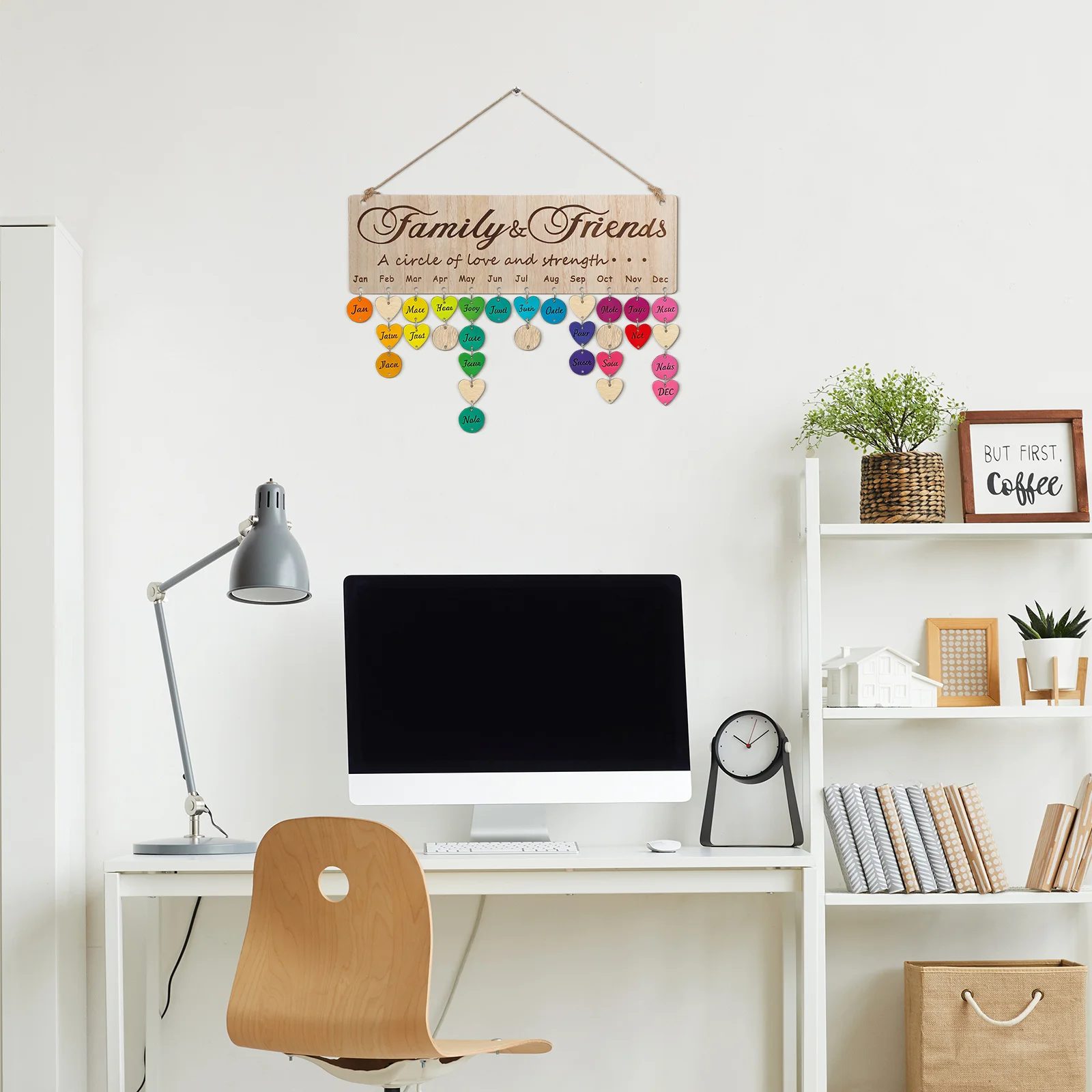 

Wooden Calendar Family Friends Birthday Reminder Board Wall Hanging Diy Decoration Wooden Block Calendar For Anniversary