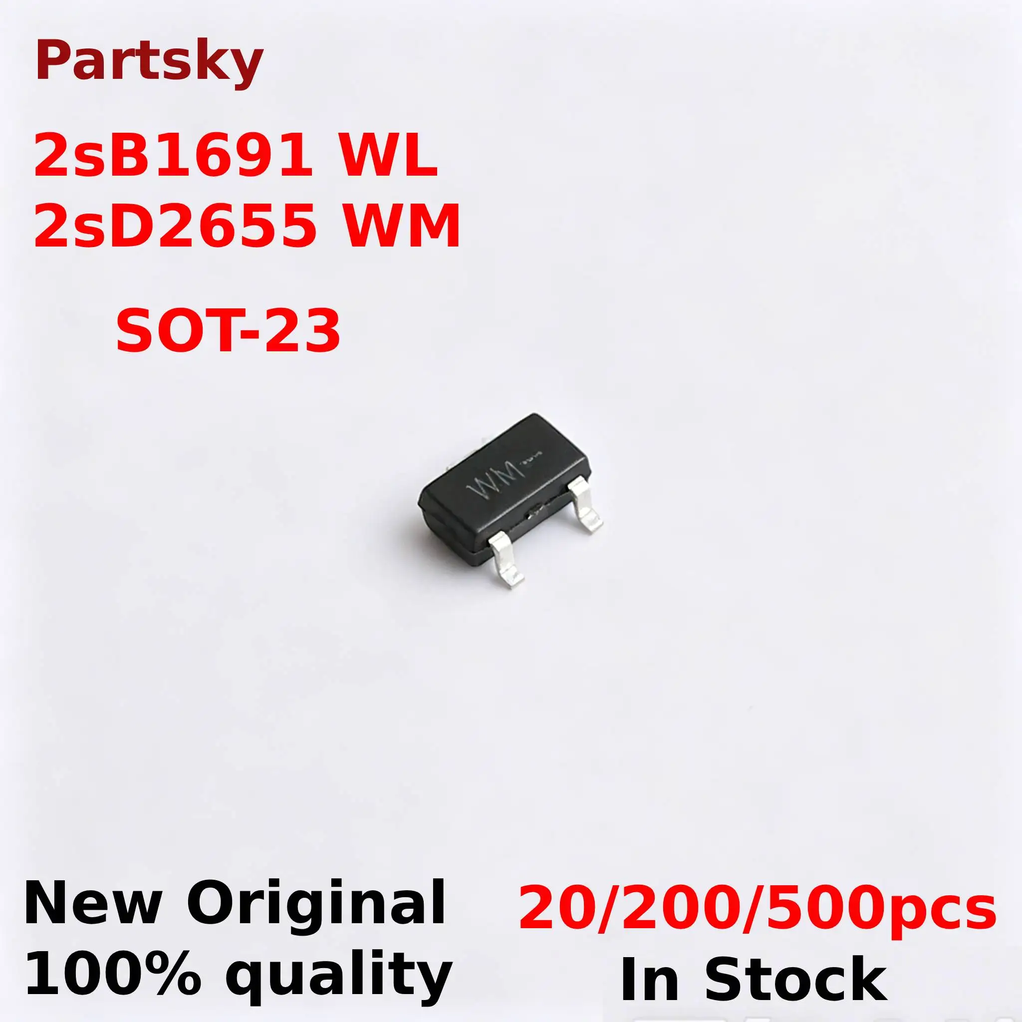 20/200/500PCS B1691 WL D2655 WM 2SB1691 2SD2655 SOT-23 2SB1691WL-TL-E 2SD2655WM-TL-E SC-59A SMD NPN PNP 1A 60V Transistor