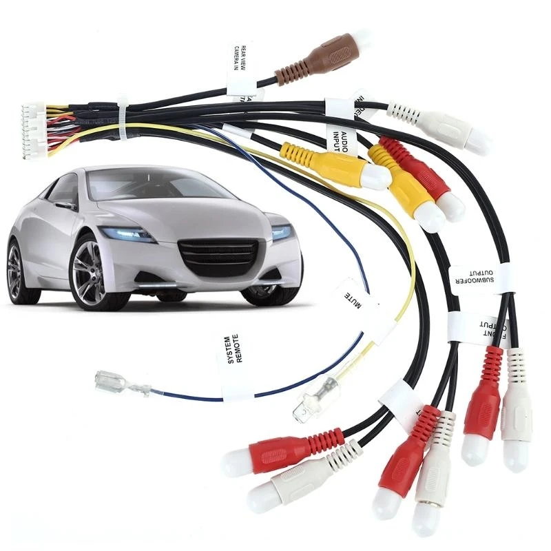 F1CF Car Stereo Receiver Radio RCA Output Wire Aux-in Adapter Cable Car Line
