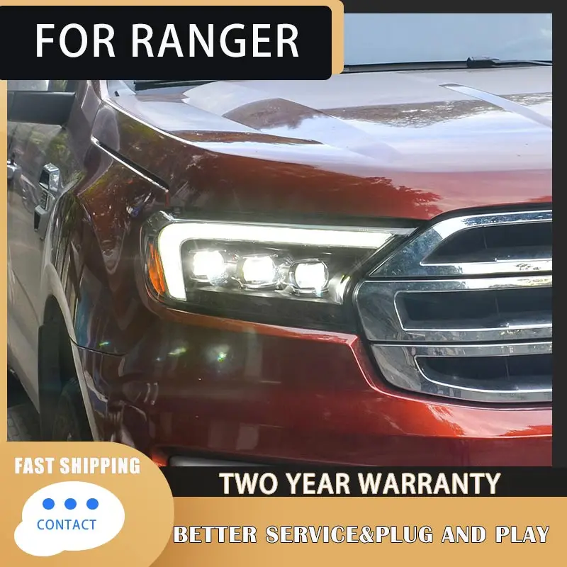 

Head Lamps For Ford Ranger Everest Endeavour 2016-2021 Headlights LED DRL Running LED Dynamic Turn Signal Light Auto Accessories