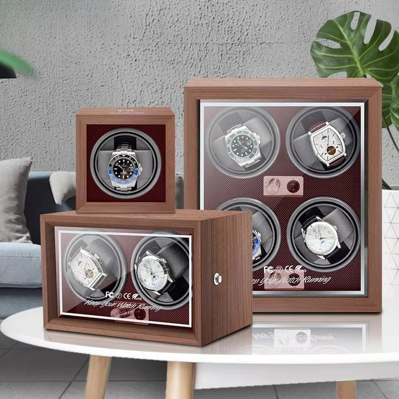 Wooden Automatic Watch Winder with Lid Quiet Anti Magnetic Dustproof Display Storage Box for Men Home Office Gift 시계 와인더
