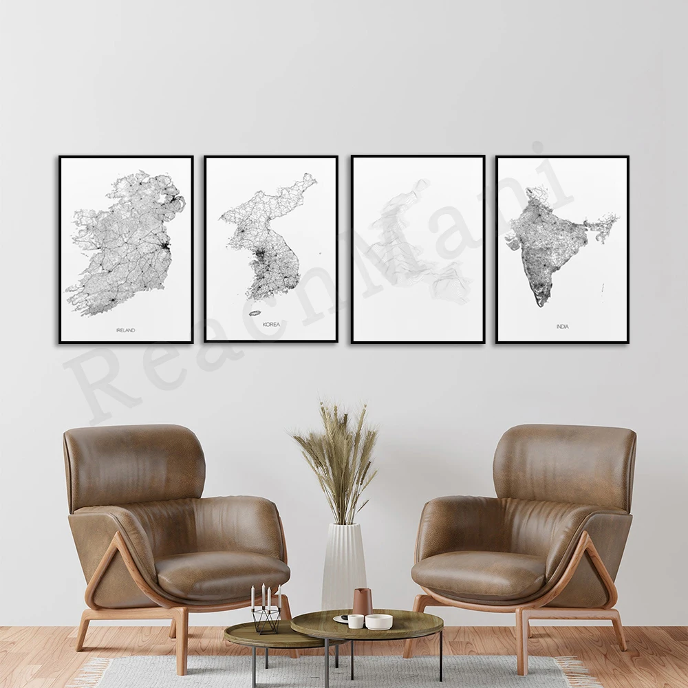Elba Island, Ponza, Lipari, Pantelleria, Ischiometric Section, India - Korea - Ireland - Map Poster Canvas Print