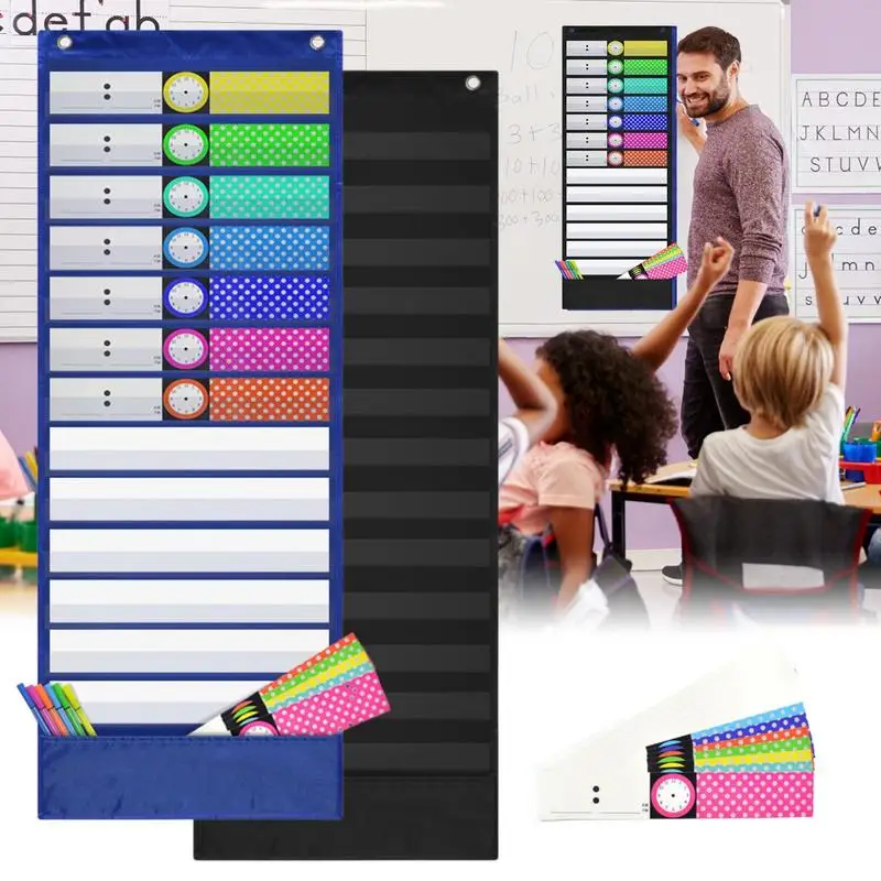 Schedule Pocket Chart Kid Visual Schedule Daily Routine Card Learning Behavioral Tool Subject Scheduling Planner With Dry Erase