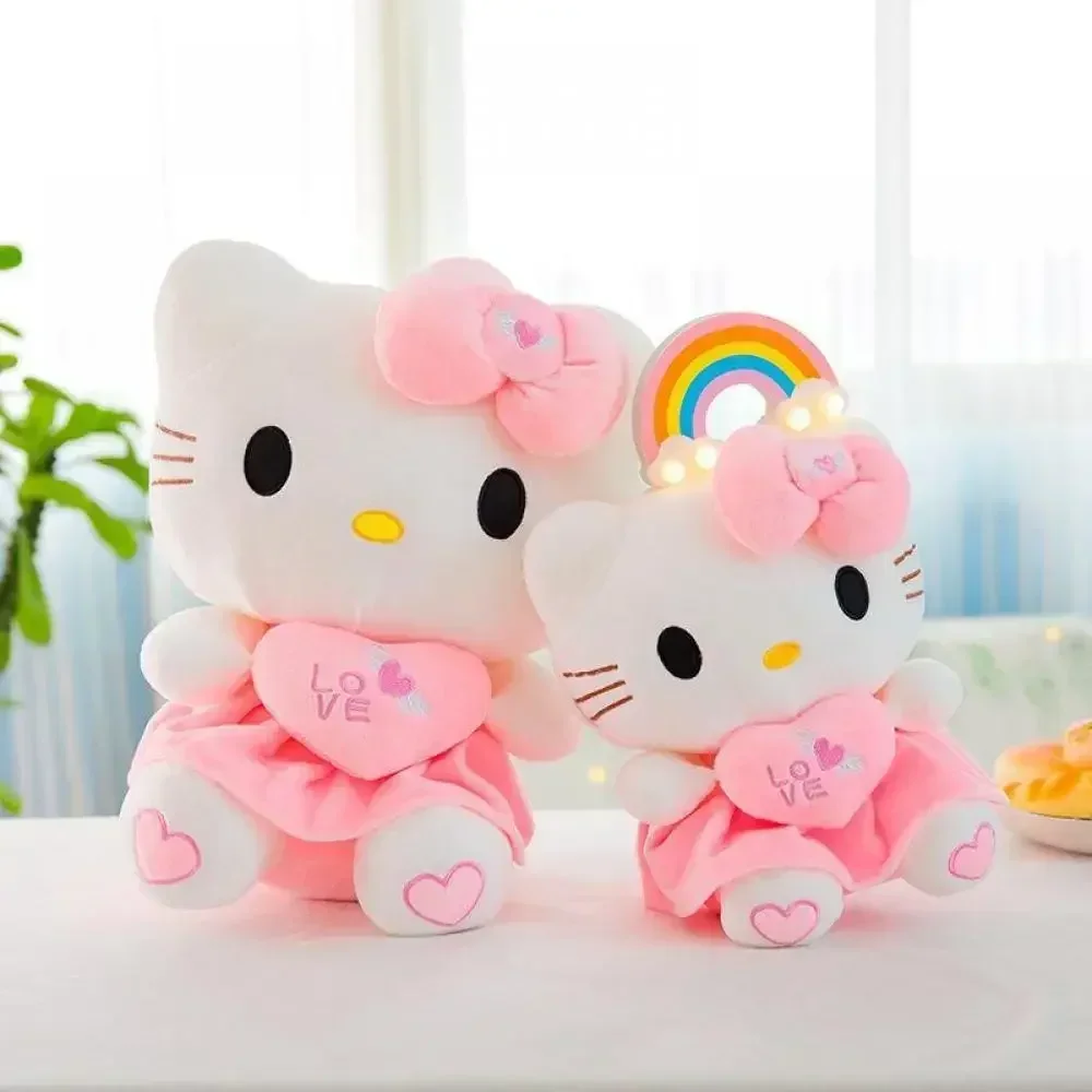 Hello Kitty Plus Doll Sanrio Toys Heart Hugging Kt Pink Kitty Cat Pacify Cartoon Figure Gift for Girl Animal Plush Toys