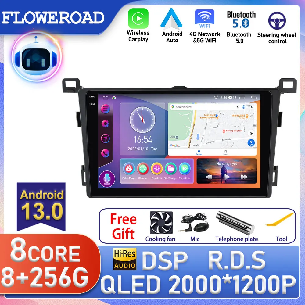 

8+256G Car Radio Multimedia Player GPS Navigation Carplay Player Unit Android For Toyota RAV4 RAV 4 XA40 5 XA50 2012 - 2018