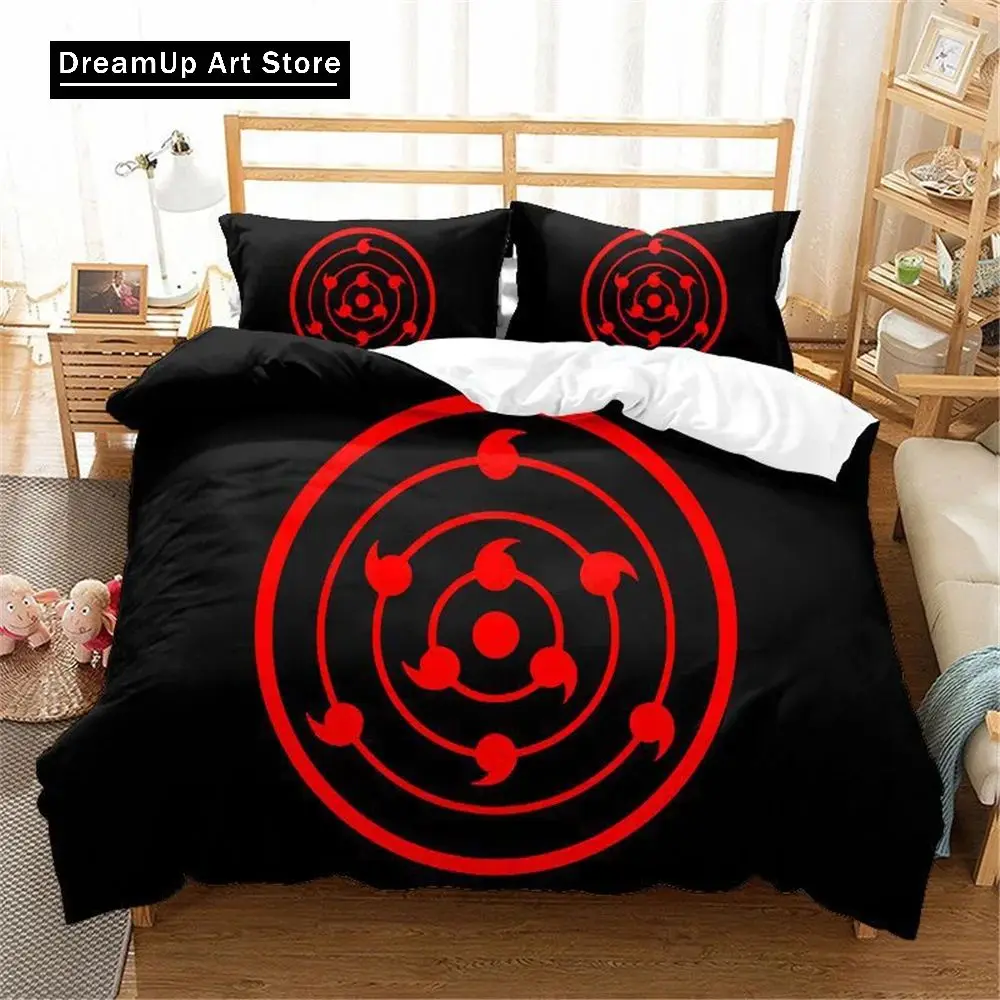 3D Cartoon Red Cloud Anime Duvet Cover Sets Comforter Bed LinenKids Bedding Set Akatsuki Japan Twin Queen King Single Size Gift