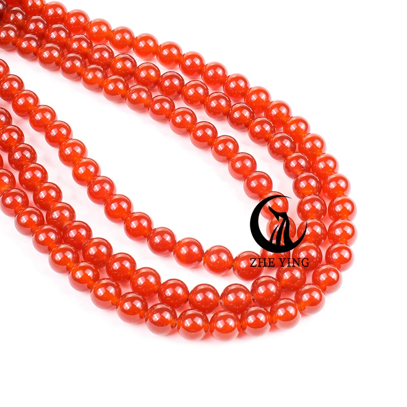 Zhe Ying Uruguay Carneool Natuursteen Ronde 6 8 10mm Gladde Kralen Voor Armband Ketting DIY Strand 15''