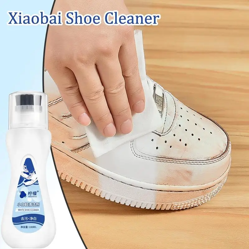 100ML Portable White Shoe Cleaner Sneaker Shoe Cleaner With Brush Shell Shoes Cleaning Accessories Shoes Cleaning Agent