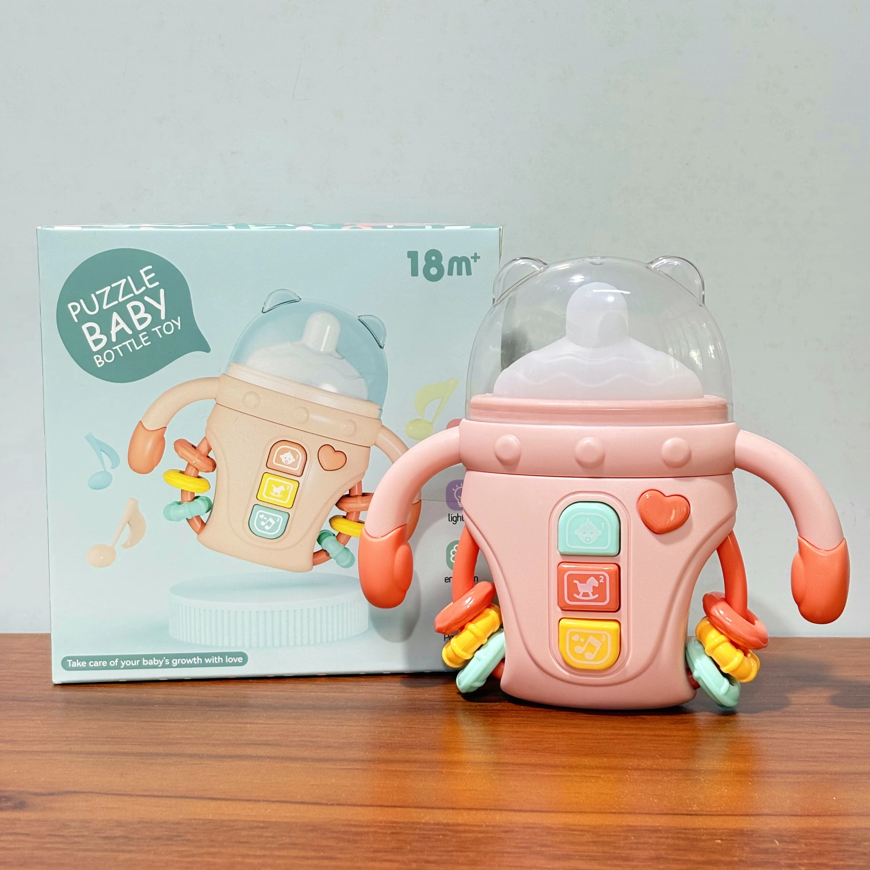 Electronic baby bottle-shaped toys/rattle toys/musical toys, songs/English words, suitable for babies over 18 months old, birthd