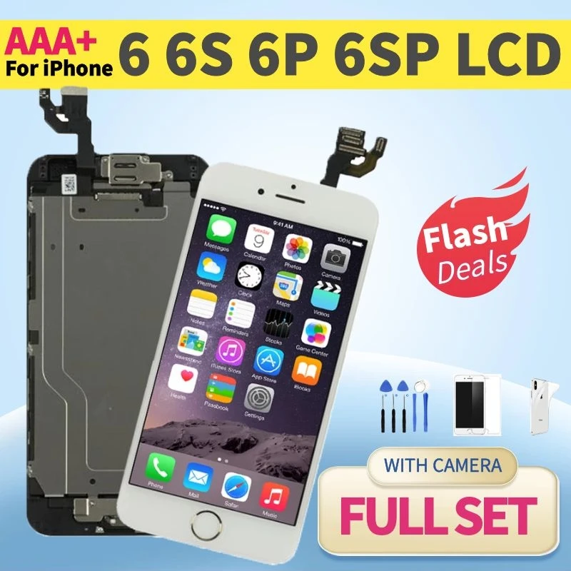 LCD Screen For iPhone 6 6S Plus 6P 6SP Display Full Set Assembly Touch Digitizer Complete Replacement Front Camera+Home Button