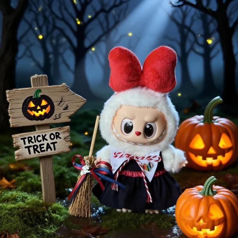 

Only Sell Clothes Accessory Labubu Halloween Magic Witch Doll Stands In A Sitting Position Of 17cm Vinyl Doll Clothes No Dolls