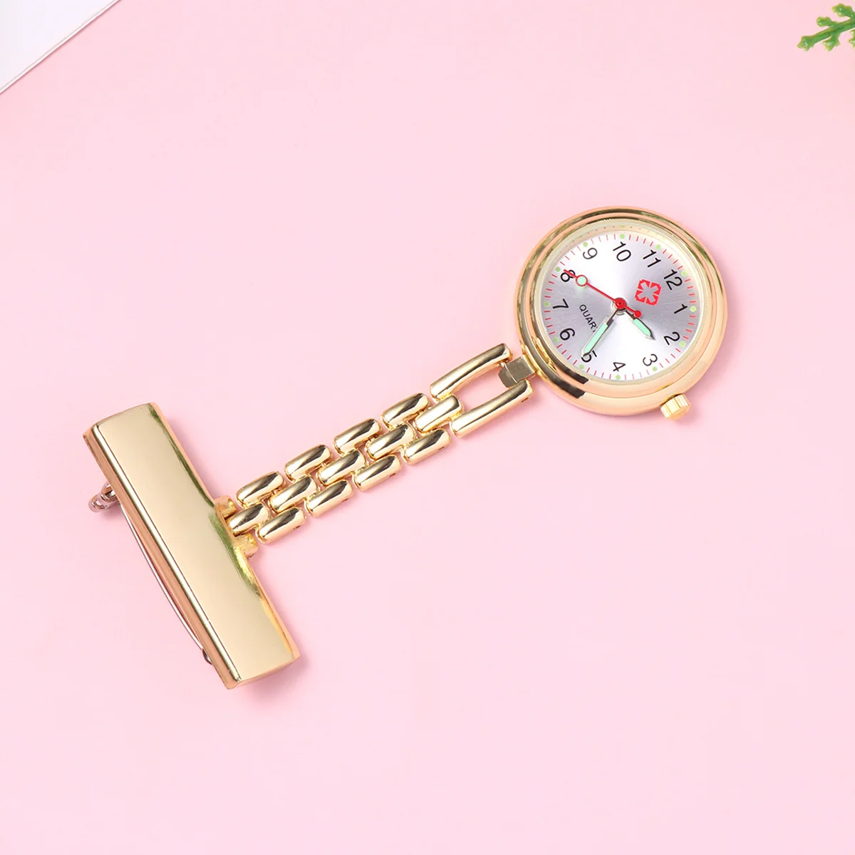 

Golden Zinc Alloy Pocket Watch for Nurse Doctor Luminous Hands Easy Clip Secure Fastening Lightweight Timekeeping Accessory