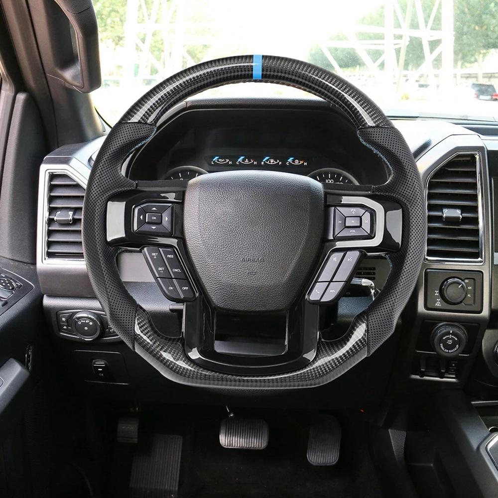 

LGcarbon Carbon Fiber Perforated leather Car Steering Wheel FOR Ford Raptor F150 2010 2011 2013 2014