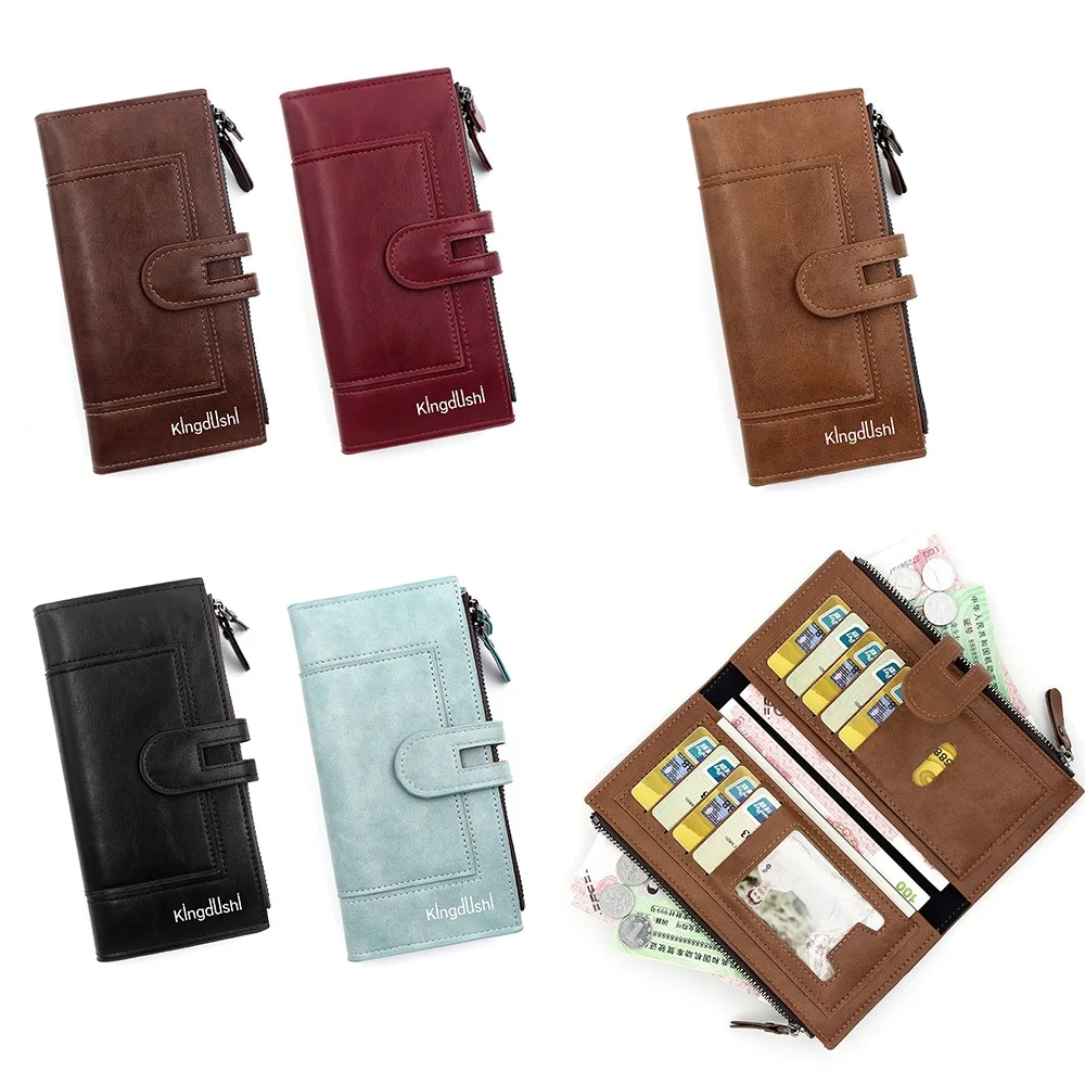

Fashion PU Leather Women Long Wallet Large Capacity Multi Card Fashion Phone Bag Portable Female Zipper Wallet Women