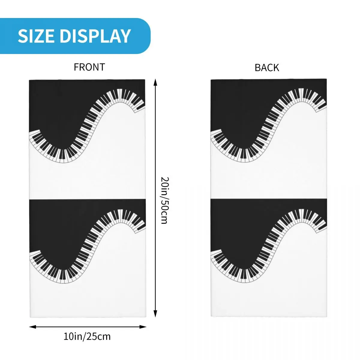 Декоративная бандана для музыкального пианино с клавиатурой, шейный чехол с принтом, Балаклава, шарф для лица, многофункциональная повязка на голову для мужчин, женщин и взрослых