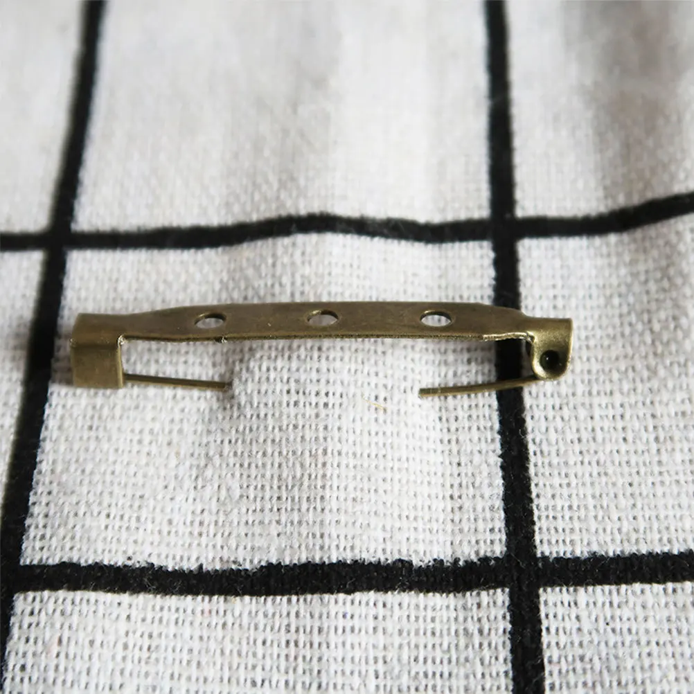 

200pcs 2.5Cm Safety Brooch Pins Bronze Alloy Pin Backs For Diy Craft Jewelry Making Sewing Badge Corsage Decoration