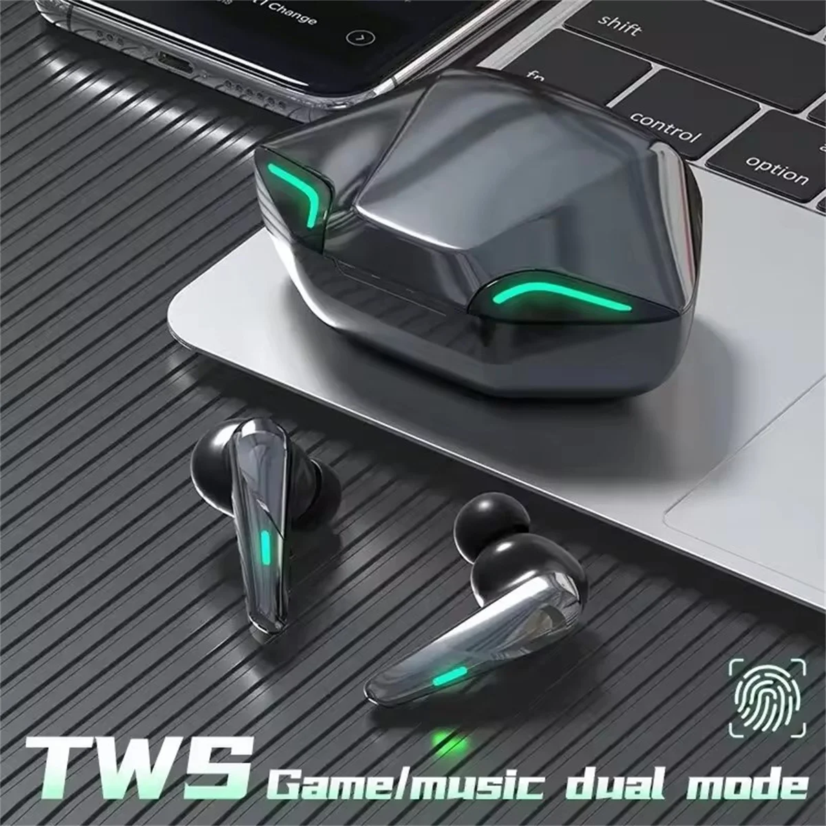 

BOSENOK TWS 5.0 Game Wireless Bluetooth Earphones & Headphones Supports Volume Control Motion Music Hedset With Microphone