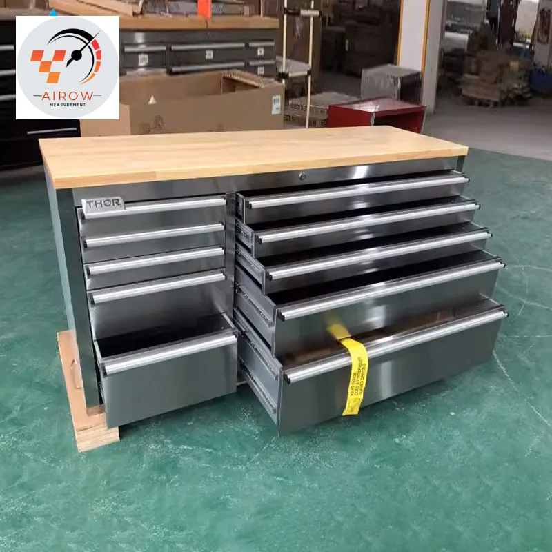 

Многофункциональный гаражный стол-тумба Airow 55 дюймов из американской нержавеющей стали с резиновым покрытием и деревянными элементами для автосервиса