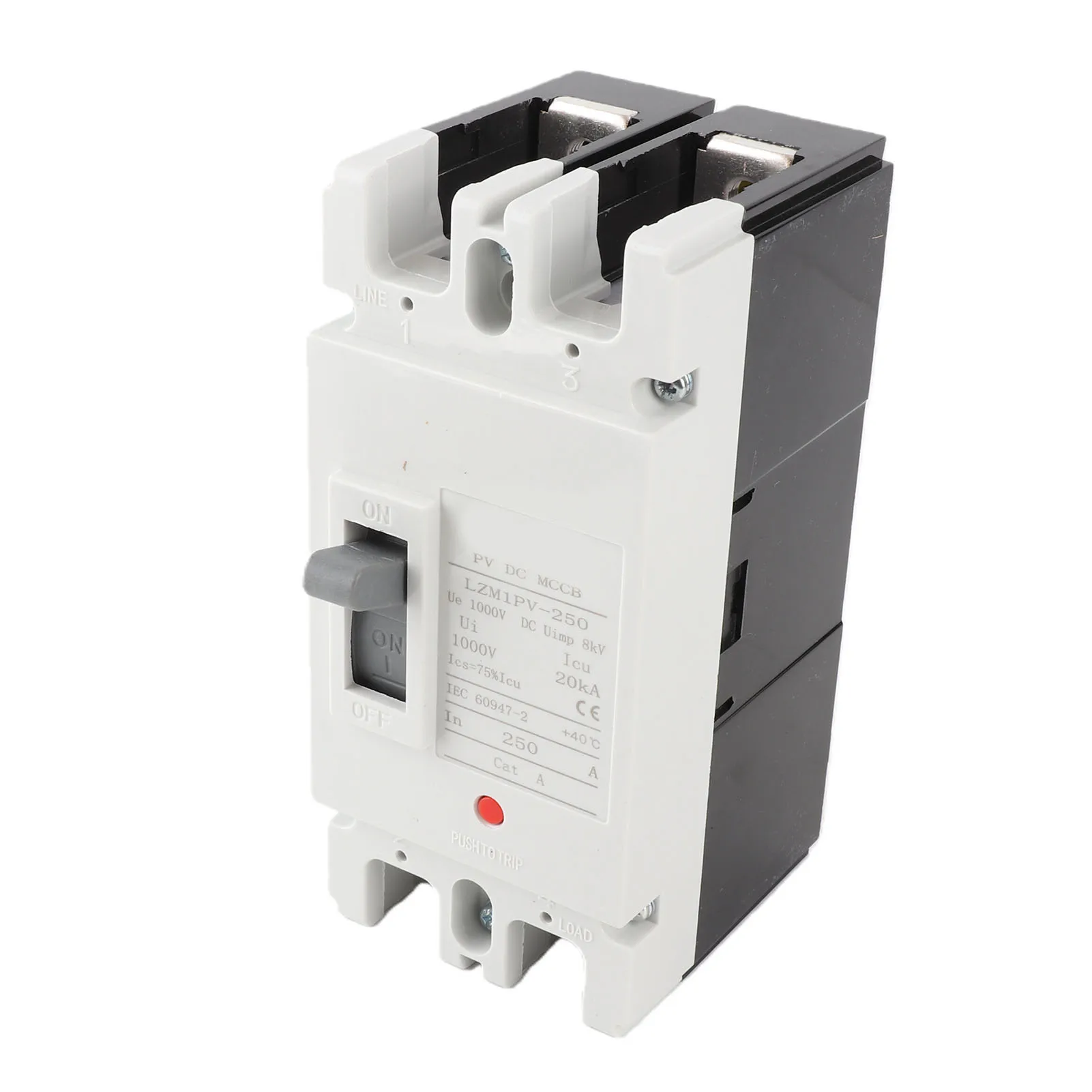 2P Miniature Circuit Breaker Molded Case Circuit Protection Switch DC 1000V 250A 20KA Breaking