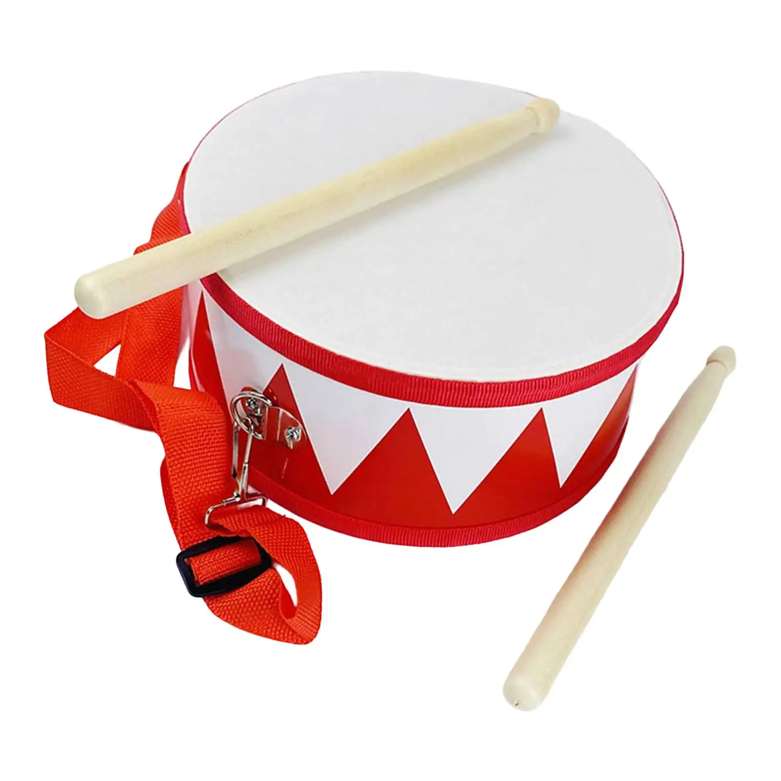 Drum Set, Musical Instrument, Hand Tambourine, Toy with Adjustable Strap, Hand Drum, Wooden Toy, Drum Set for Rhythm