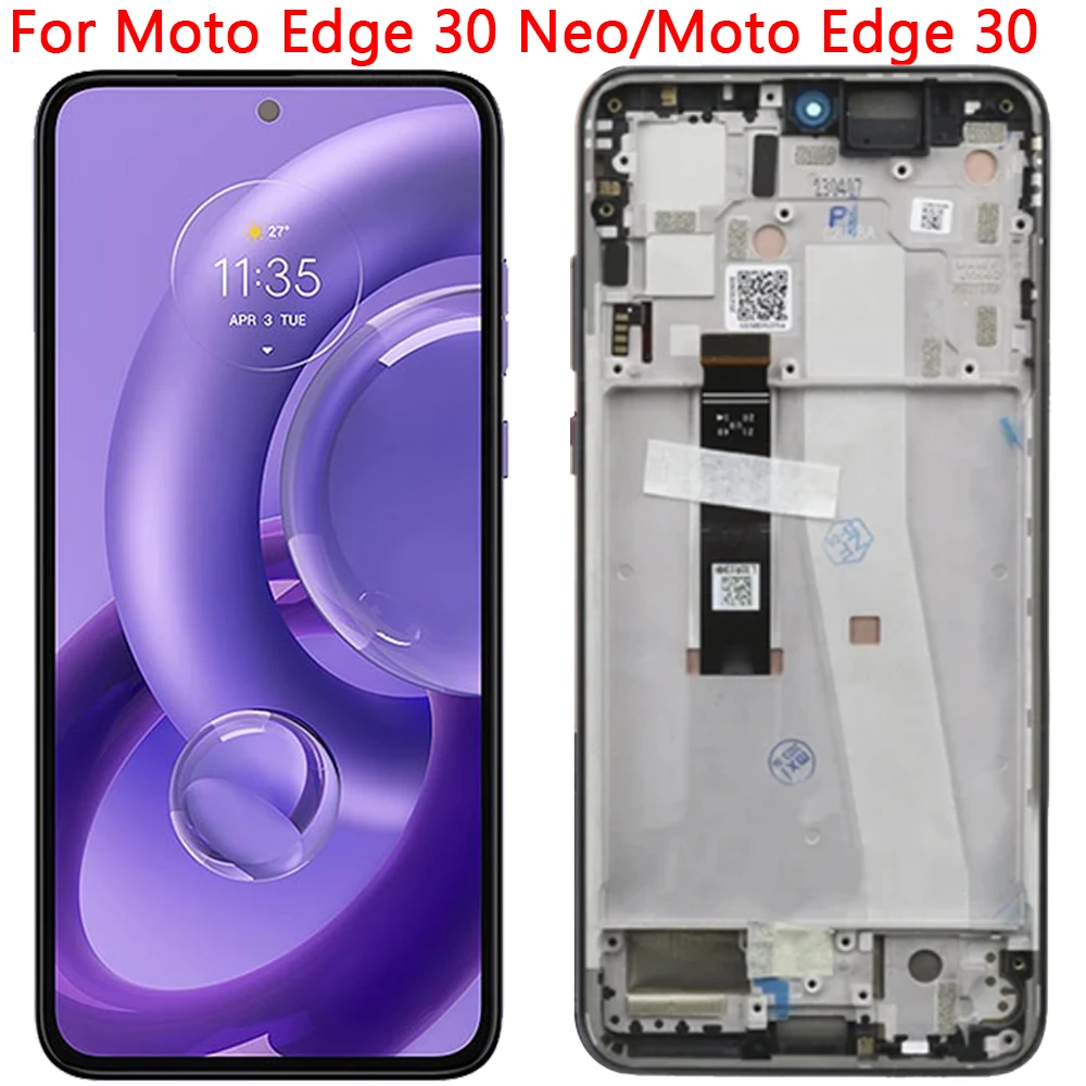 

For Motorola Moto Edge 30 LCD Display AMOLED Touch Screen With Frame Moto Edge 30 Neo XT2245-1 Display LCD Screen Parts