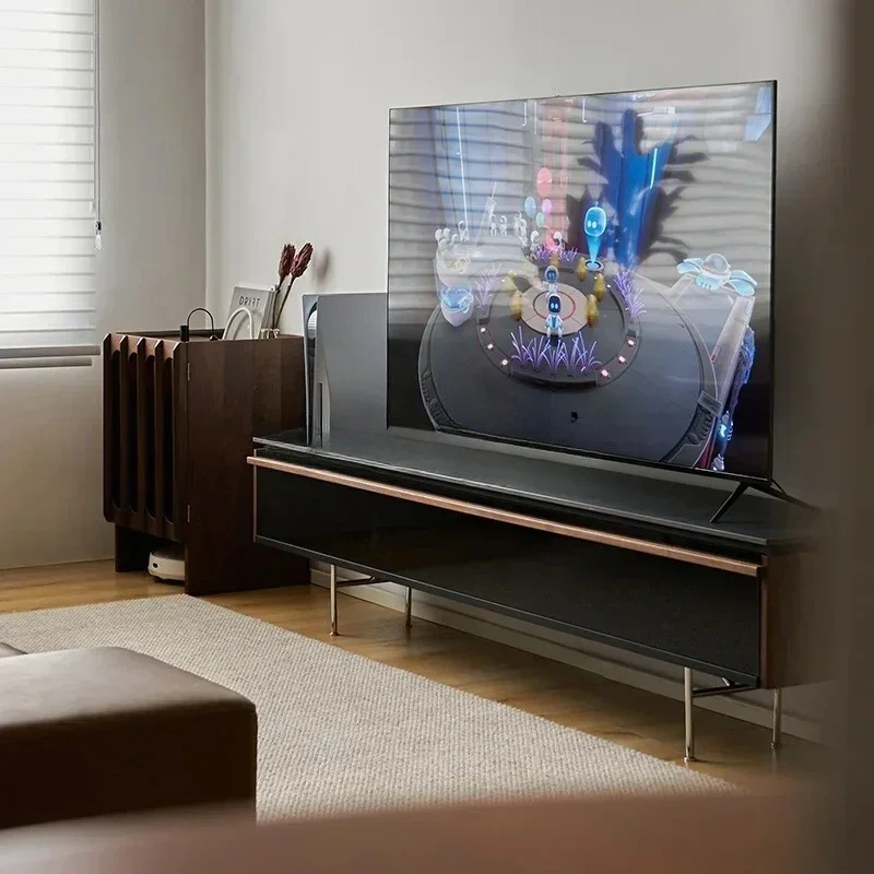 

ss ENordic solid wood TV cabinet Slate black walnut Living room storage locker Audio-visual cabinet 1001
