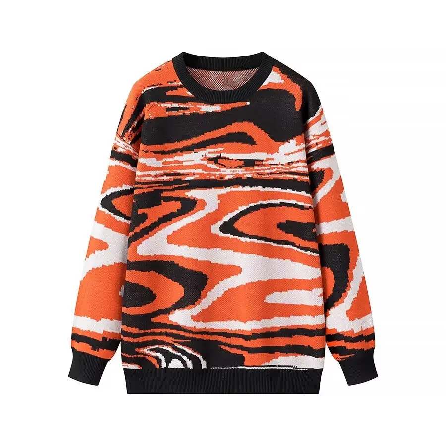 ZAB Осенний новый женский модный свободный свитер с рисунком зебры, уличный свитер с длинным светом, круглый Ne полиэфирное волокно