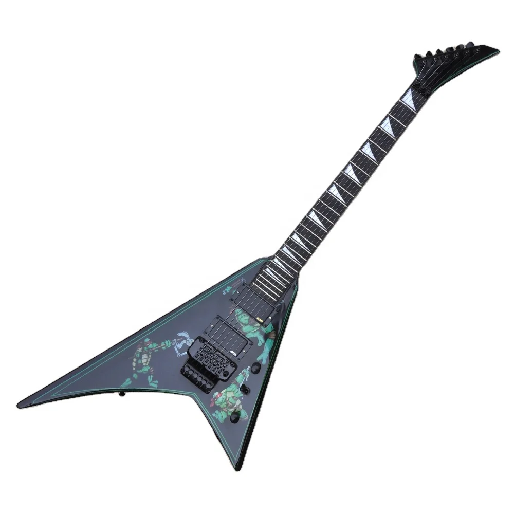 V Shape Electric Guitar 6 Strings Stringed Instruments Sticker Guitar
